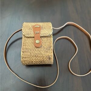 Vintage Inspired Handwoven Bali Rattan Box Purse Wicker Crossbody Boho Bag